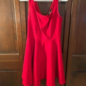 Red Square Neck Dress